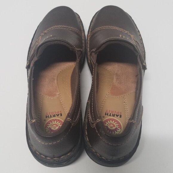 Earth Spirit Brown Pebbled Leather Slip-On Loafers - Picture 8 of 15